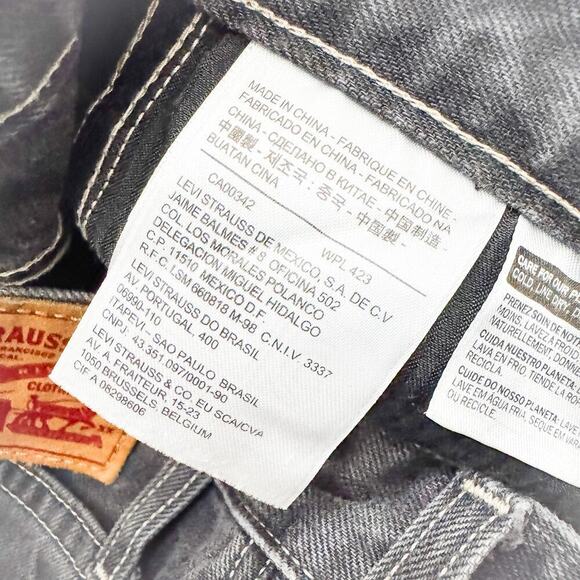 Levi's Gray Wash Denim Jeans Short Cutoff Orange Tab Pants Size 25 - Picture 4 of 6